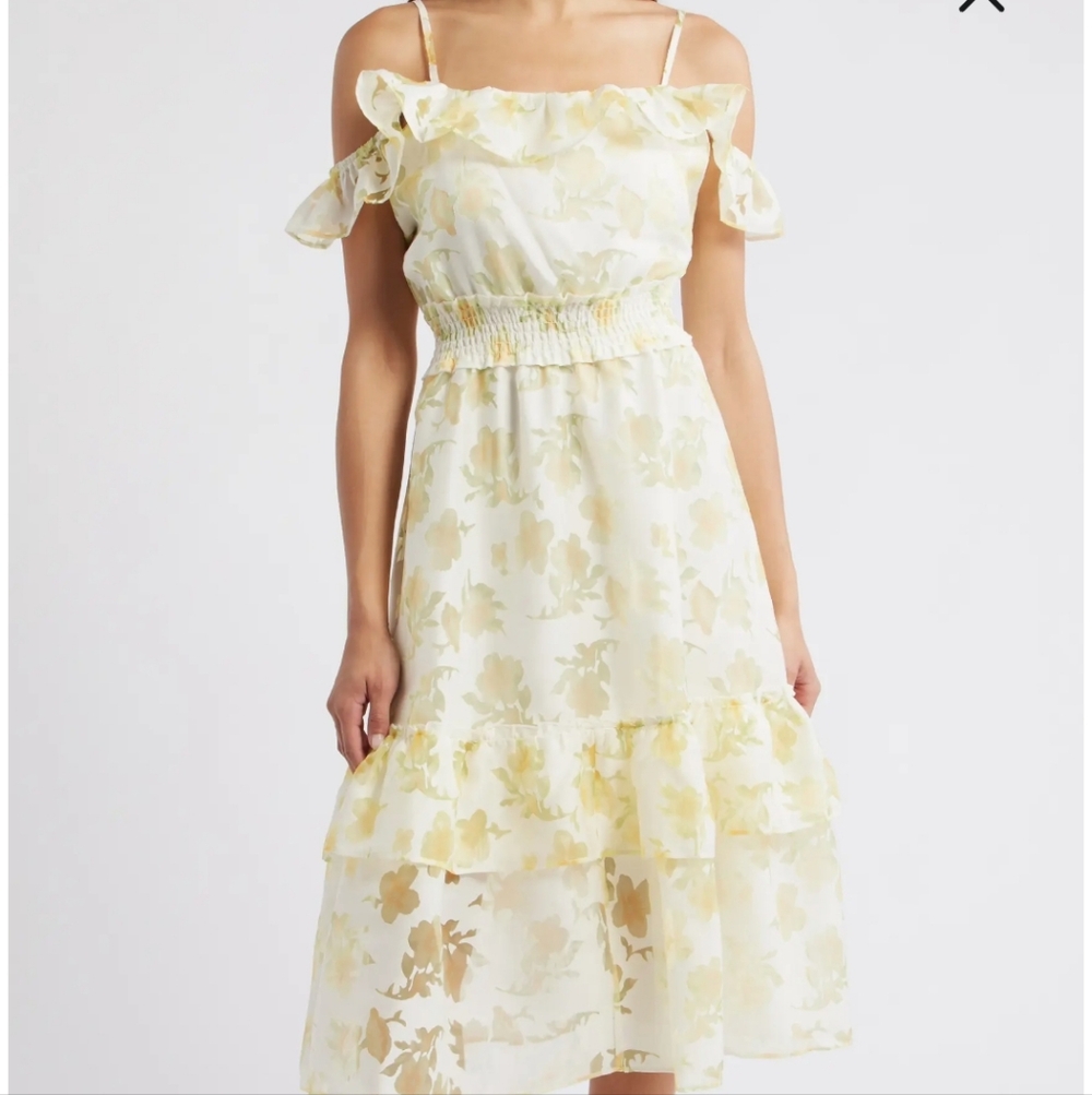 Layered With Love Off The Shoulder Ruffle Midi Dress